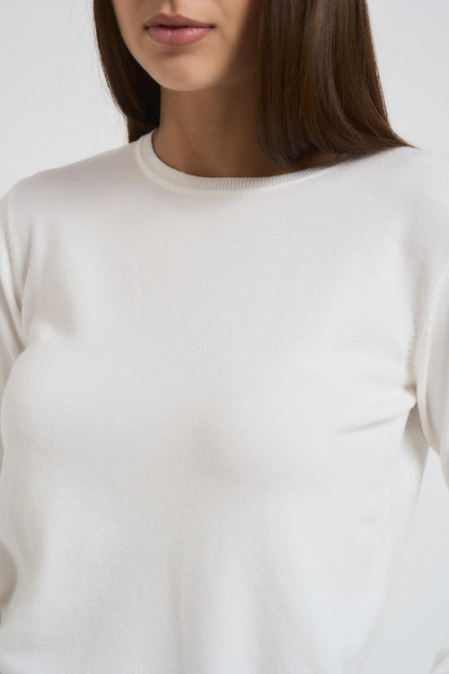 Maglia donna girocollo bianca - 2