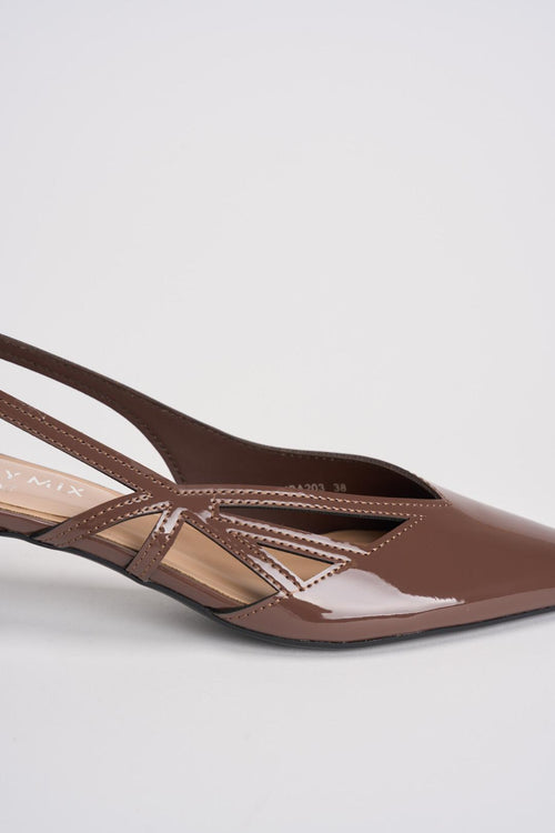 Décolleté donna in vernice tortora - 2