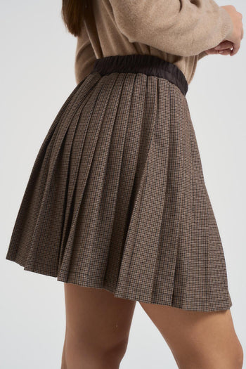 Minigonna donna a pieghe cammello - 6