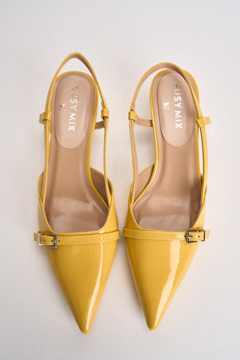 Slingback donna in vernice gialle - 5
