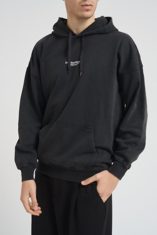 Felpa uomo con cappuccio nera