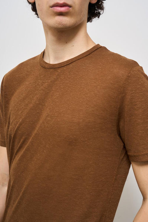 T-shirt uomo in maglia marrone - 2