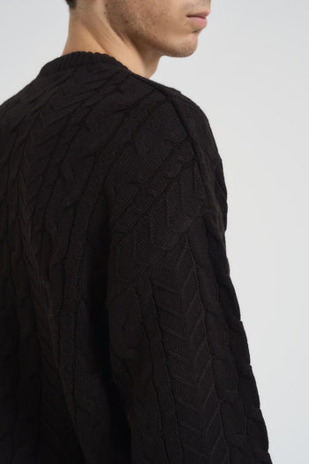 Maglia uomo treccia nera - 5