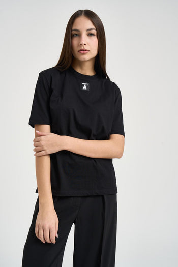 T-shirt donna girocollo nera - 3