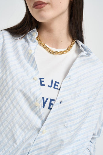 Camicia donna a righe bianca e azzurra - 4