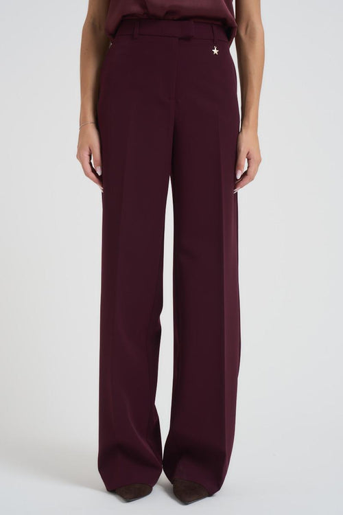 Pantalone donna a palazzo bordeaux