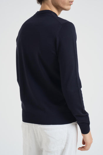 Girocollo uomo in lana blu - 4