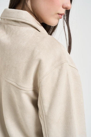 Giubbotto donna in suede beige - 4