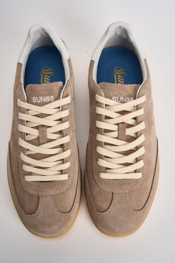 Sneakers donna in suede sabbia - 5