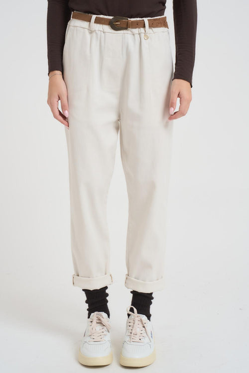 Pantalone donna regular panna