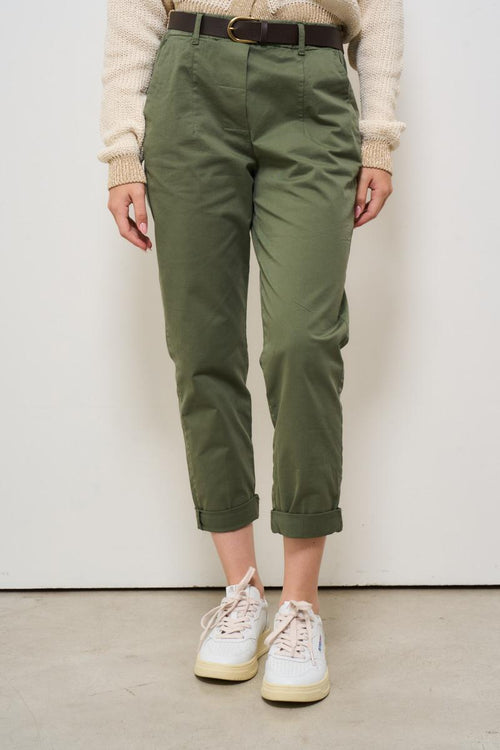 Pantalone donna slim verde