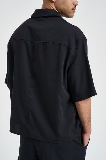 Camicia uomo a maniche corte nera - 5