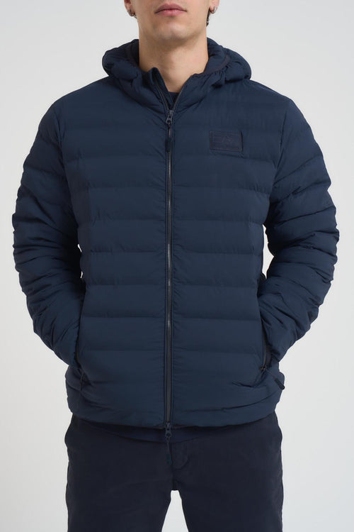 Piumino uomo con cappuccio blu