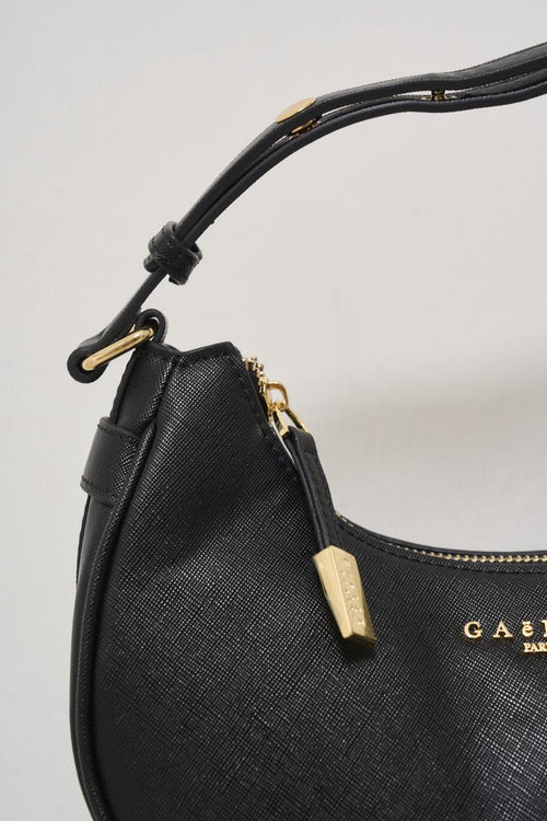 Black women's bag with logo accessory on shoulder strap - 2