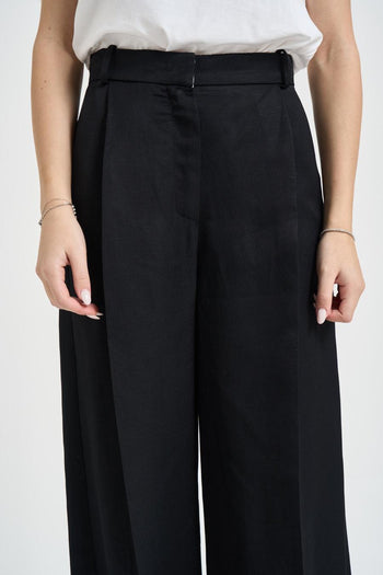 Pantalone donna gamba ampia nero - 4