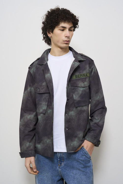 Camicia uomo tie dye grigia