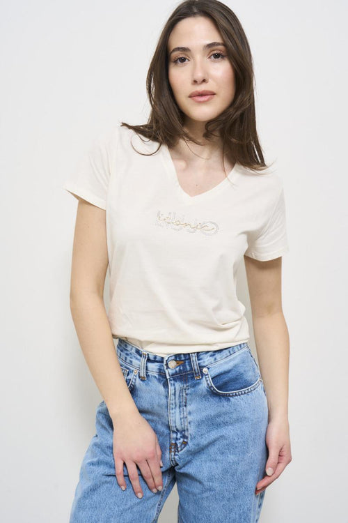White women's t-shirt with logo - 2