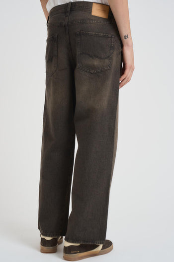 Jeans uomo wide fit denim marrone - 5