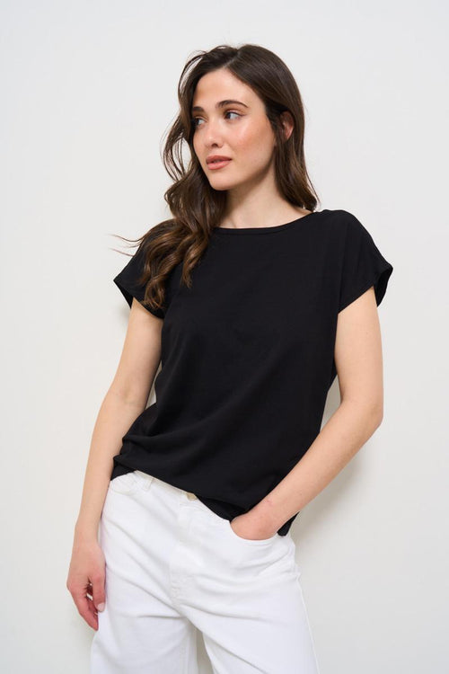 T-shirt donna girocollo nera