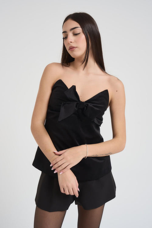 Top donna in velluto nero - 2
