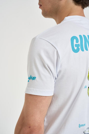 T-shirt uomo con ricamo bianca - 5