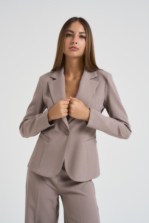 Giacca donna monopetto tortora - 2