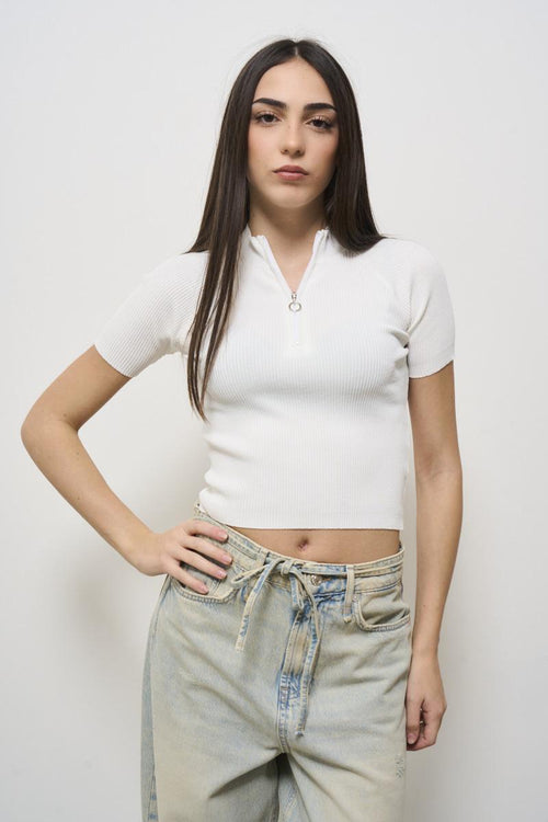 White cropped women's top