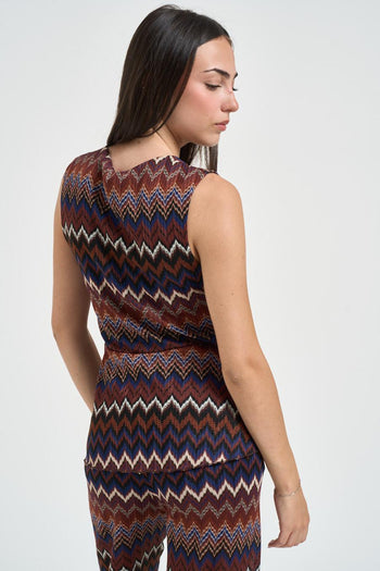 Top donna a righe multicolor - 5