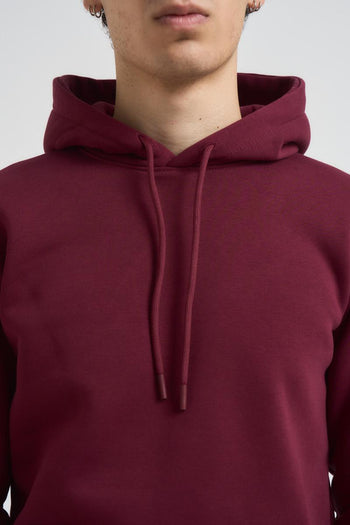 Felpa uomo bordeaux con cappuccio - 4