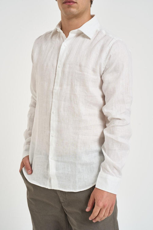 Camicia uomo in lino bianca - 2