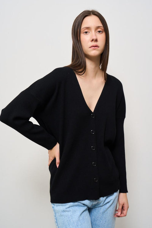 Cardigan donna nero - 2