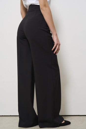 Pantalone donna nero a palazzo - 4
