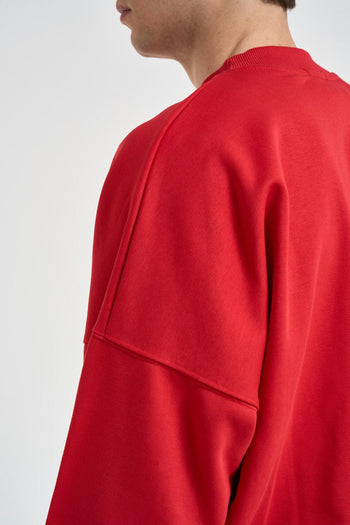 Felpa uomo girocollo rossa<BR/> - 6