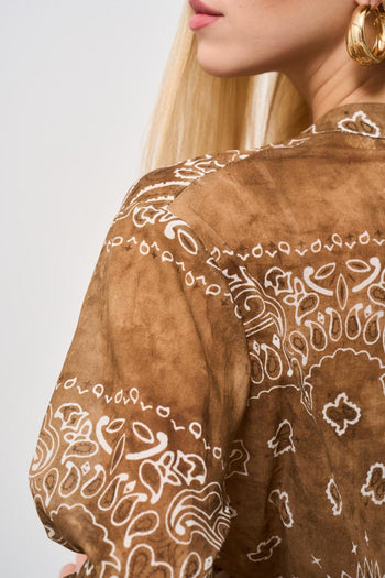 Camicia donna bandana marrone - 4