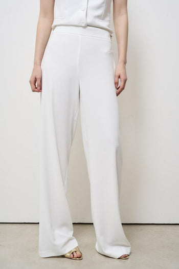 Women's white palazzo trousers - 6