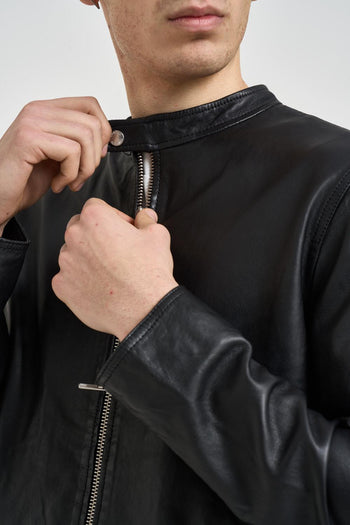 Giubbotto uomo in pelle nero - 3