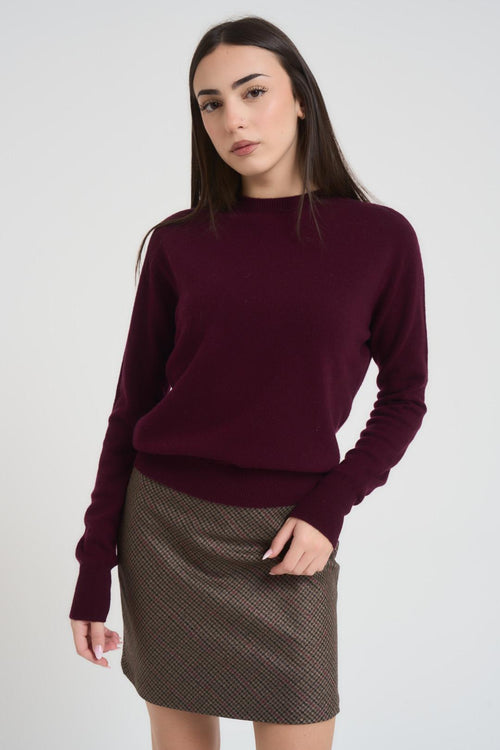 Maglia donna girocollo vino - 2