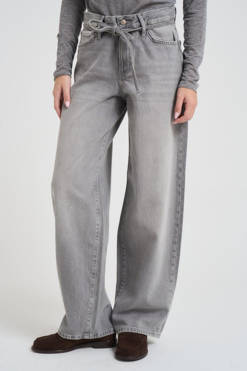 Jeans donna balloon denim grigio