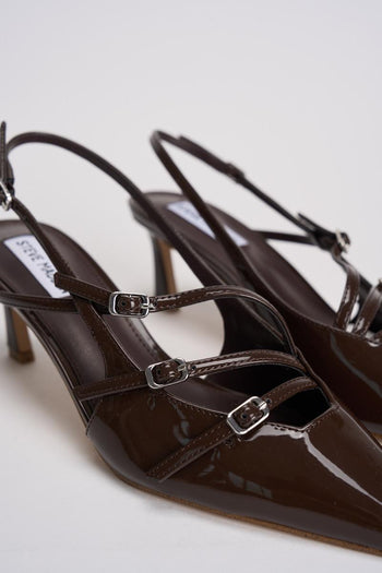 Scarpa con tacco bordeaux a punta - 4