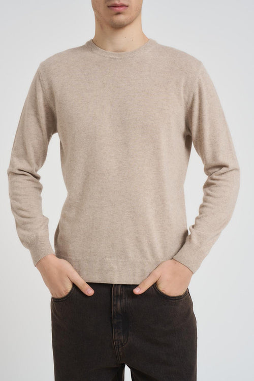 Maglia uomo girocollo beige