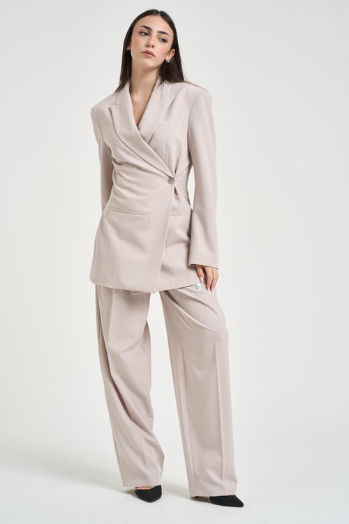 Blazer donna doppiopetto ghiaccio