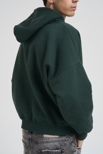 Felpa uomo con cappuccio verde bosco - 4