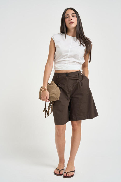 Top donna smanicato bianco