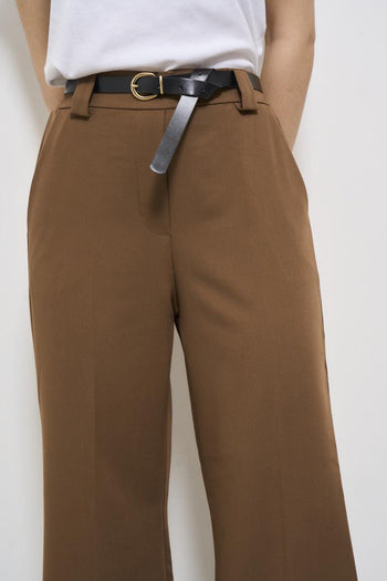 Brown women's trousers with belt - 6