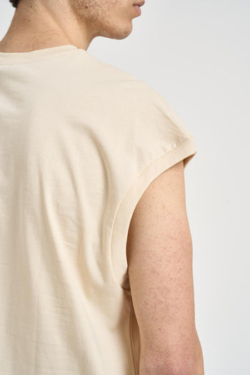 Canotta uomo in cotone panna - 4