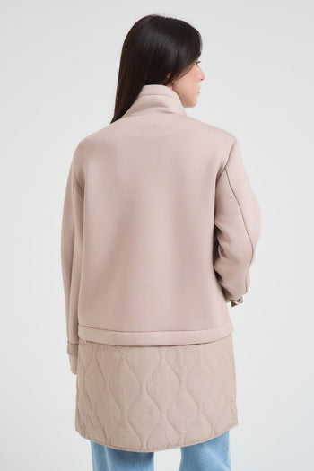 Giubbotto donna in Scuba beige - 5