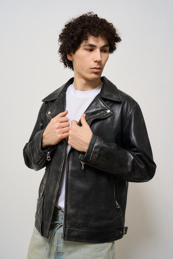 Giubbotto uomo in pelle nero - 3