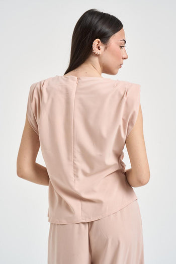 Abito con blusa e pantalone rosa cipria - 4
