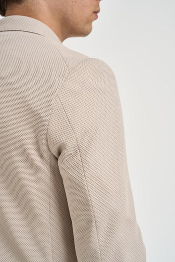 Giacca uomo beige effetto micro texture - 7