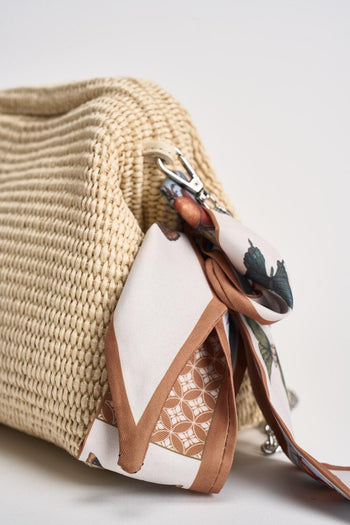 Borsa donna in rafia beige - 3